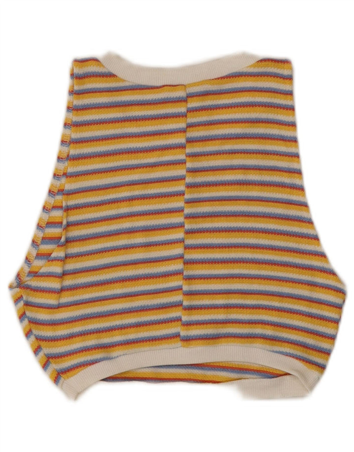ZARA Knit Crop Top UK 8 Small Gulstribet