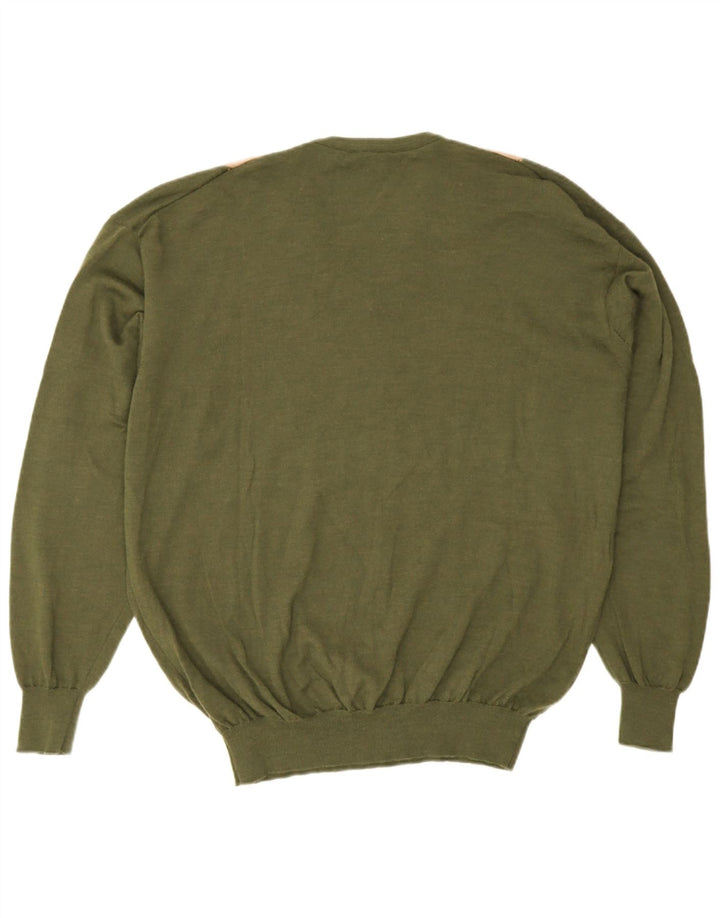 Novelli Herre V-hals sweater IT 58 2XL Khaki Argyle/Diamond