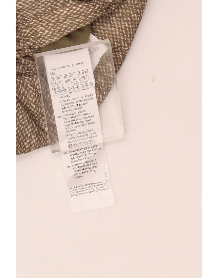 Benetton Womens Vendbar Polstret Jakke UK 16 Stor Grøn Polyamid