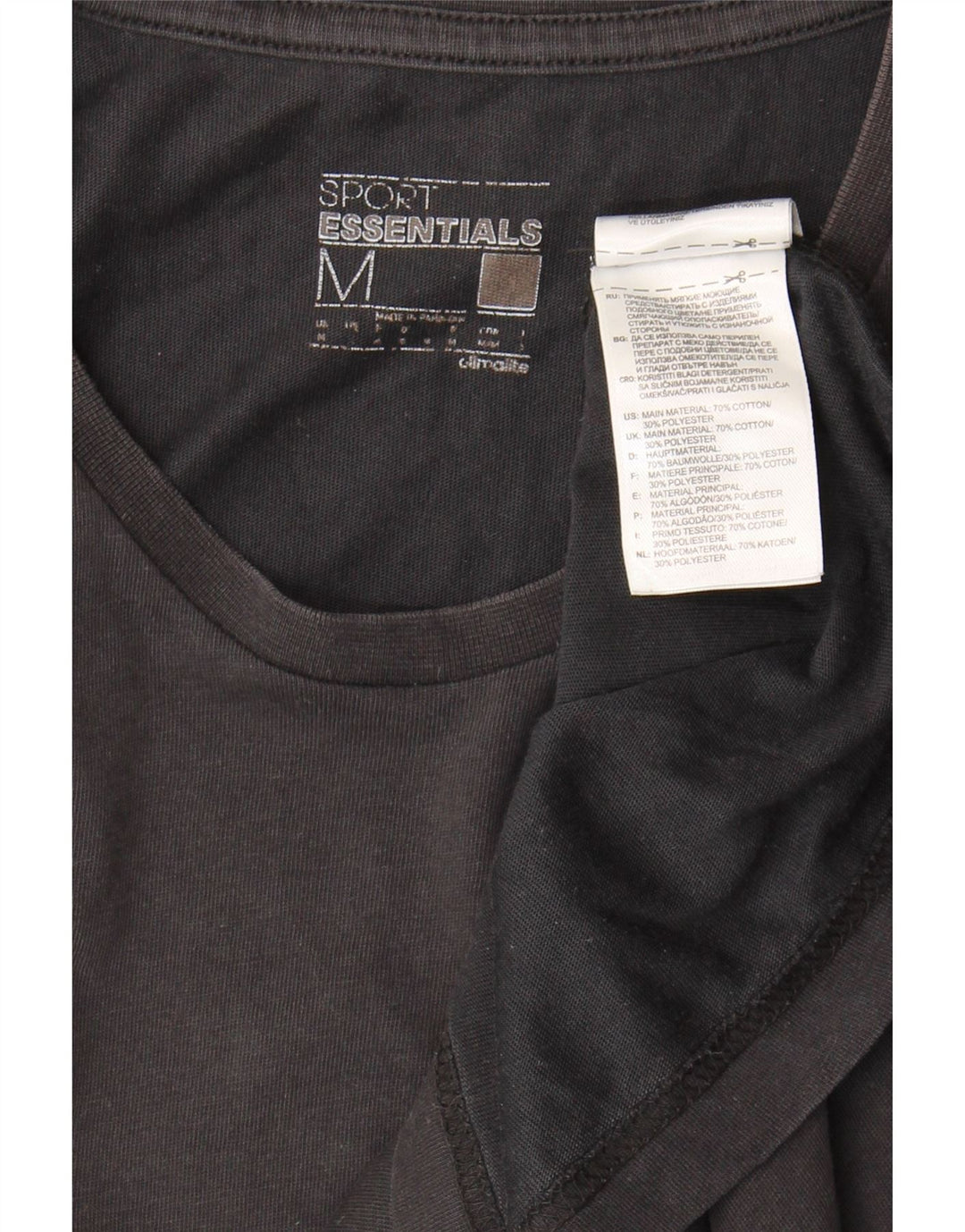 Adidas Herre Climalite T-Shirt Top Medium Sort Bomuld