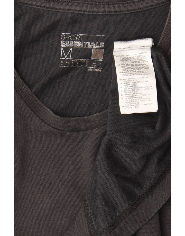 Adidas Herre Climalite T-Shirt Top Medium Sort Bomuld