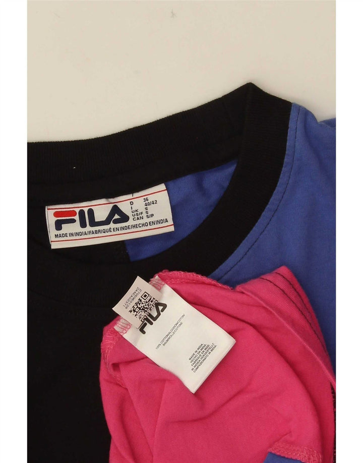 Fila Herre grafisk T-shirt Top Lille flerfarvet Colourblock Bomuld