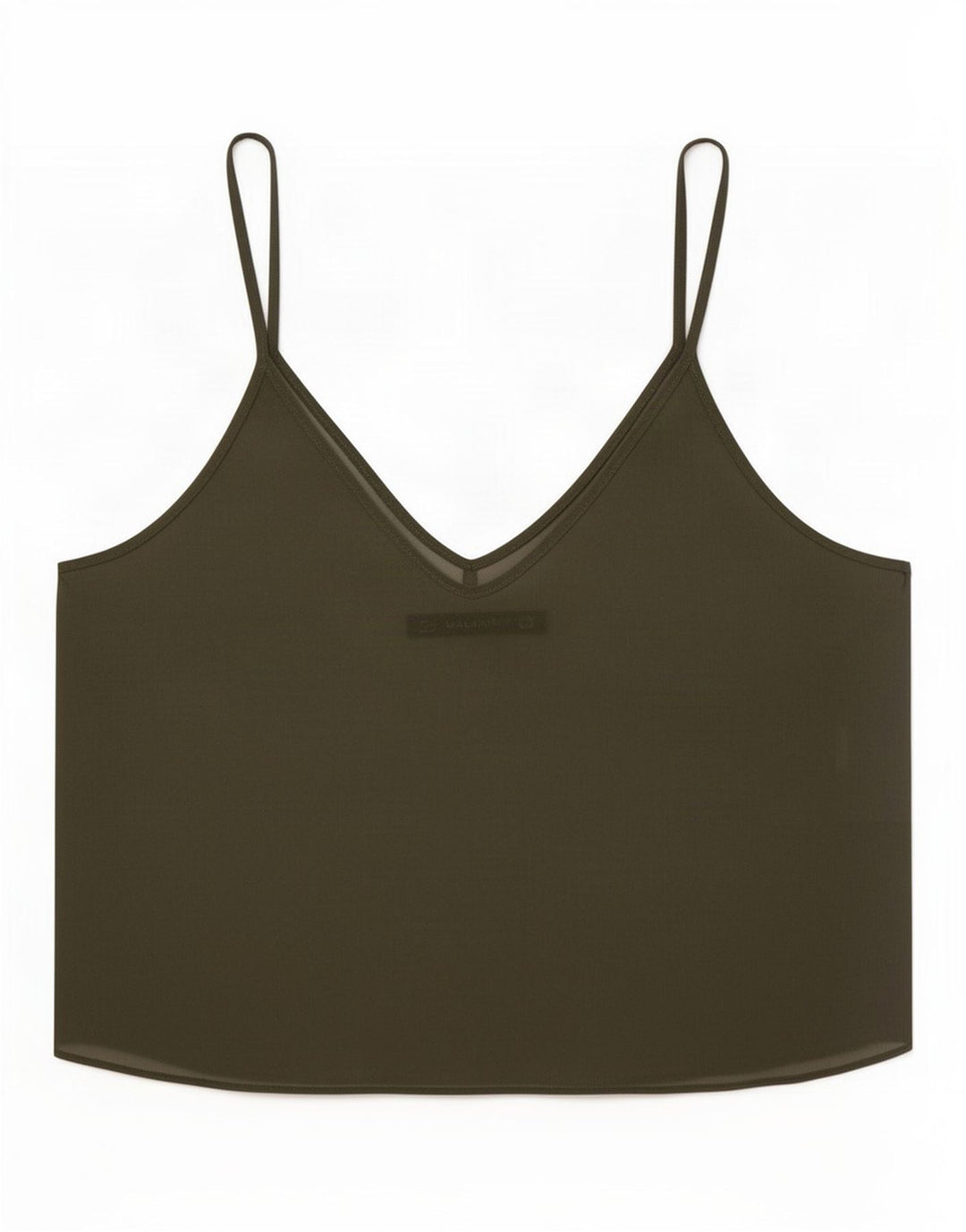 Zara Dame Se Through Crop Top UK 12 Medium Khaki