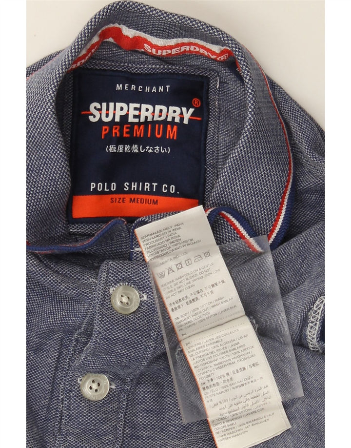 Superdry Poloshirt til mænd Medium Blue Flecked Bomuld