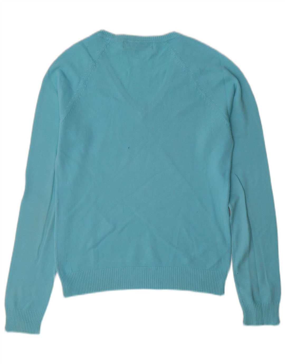 Zara Dame V-hals sweater UK 12 Medium Blue Bomuld