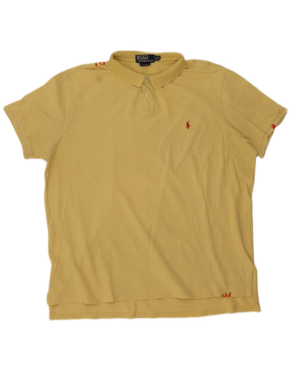 Polo Ralph Lauren Herre Custom Fit Polo Shirt 2XL Gul Bomuld