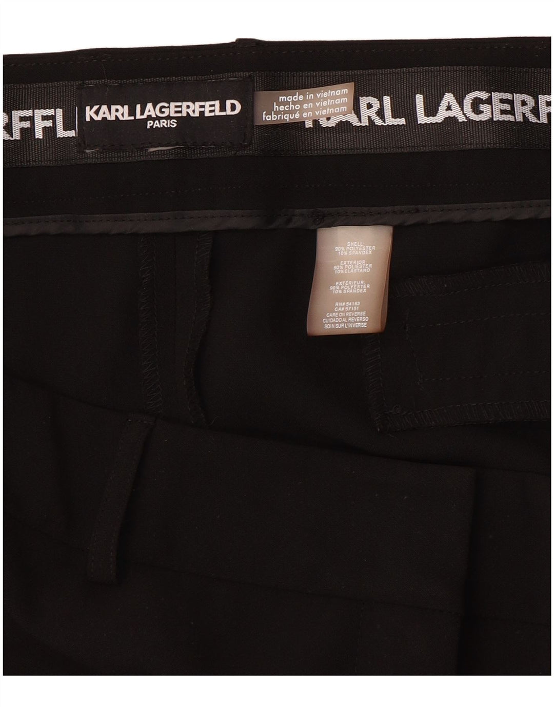 KARL LAGERFELD Lige fritidsbukser til kvinder W36 L28 Sort polyester