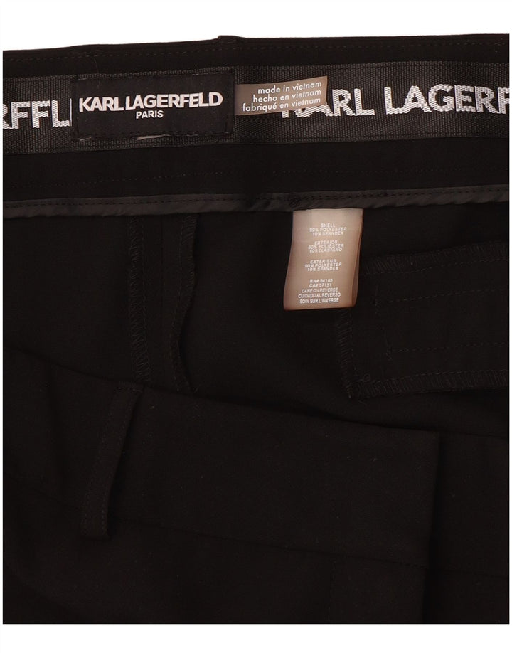 KARL LAGERFELD Lige fritidsbukser til kvinder W36 L28 Sort polyester