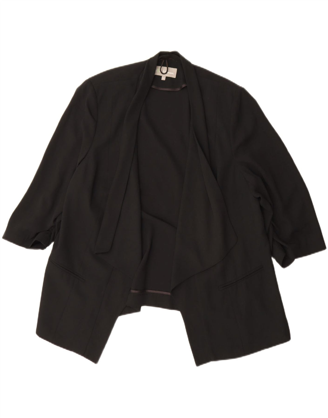 Marks & Spencer Dame 3/4 ærmet åben blazerjakke UK 20 2XL Sort