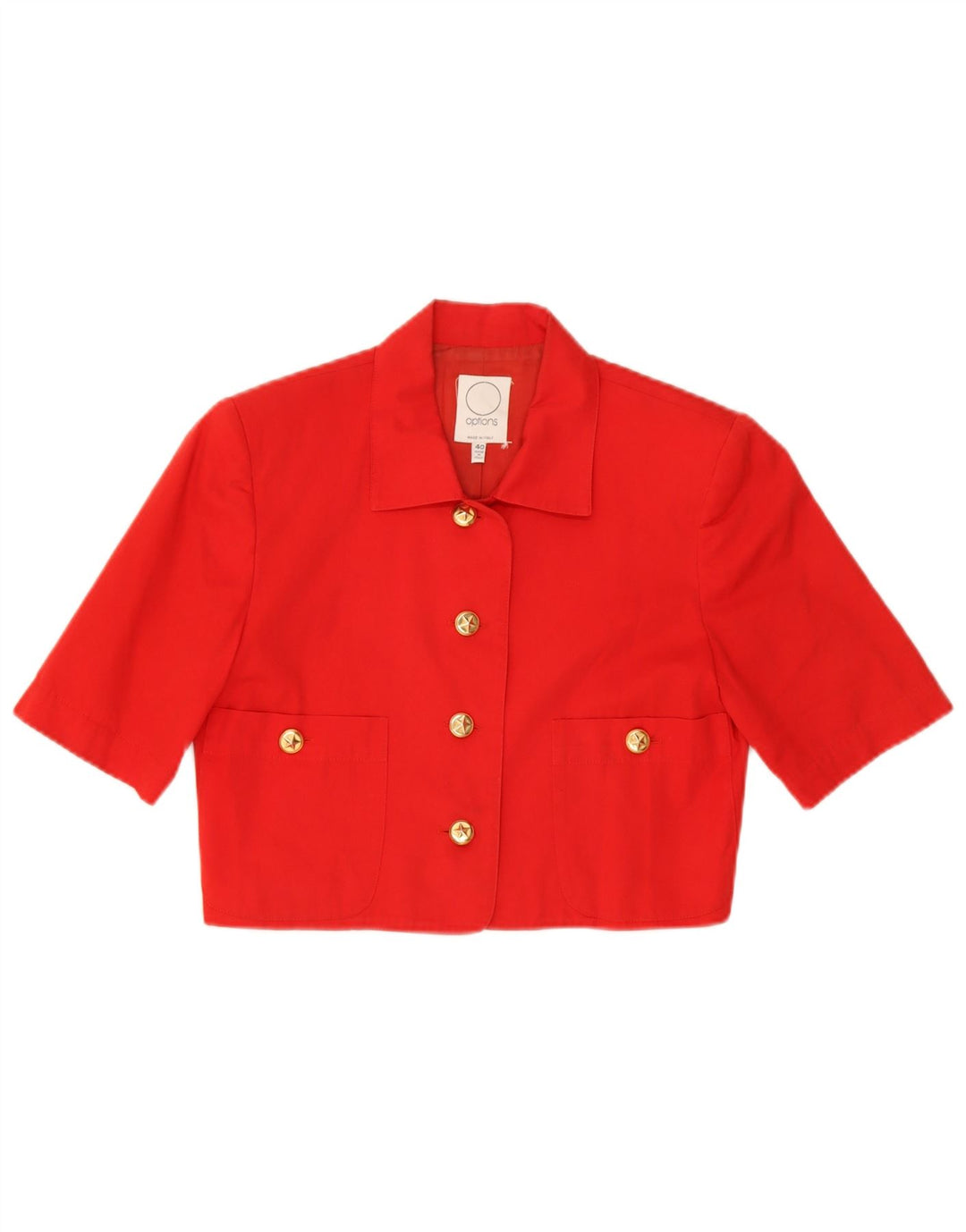 Valgmuligheder Dame Kortærmet Crop Shirt Bluse IT 40 Lille Rød Bomuld