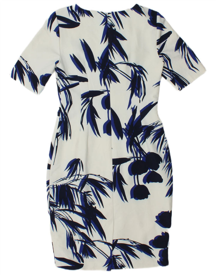 Hobbs Womens Sheath Dress UK 10 Small White Floral Polyester