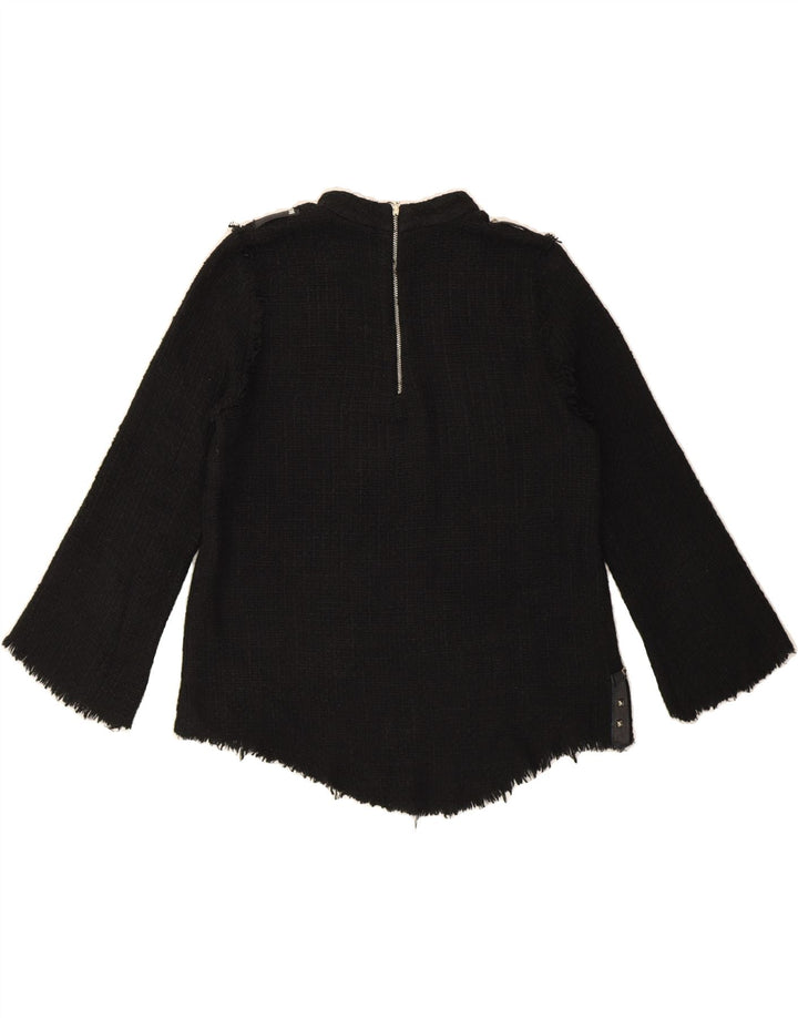 ZARA Womens Boat Neck Jumper Sweater UK 12 Medium Black Acrylic Vintage Zara and Second-Hand Zara from Messina Hembry 