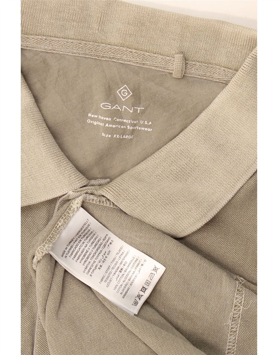 GANT Poloskjorte til mænd 2XL Khaki Bomuld