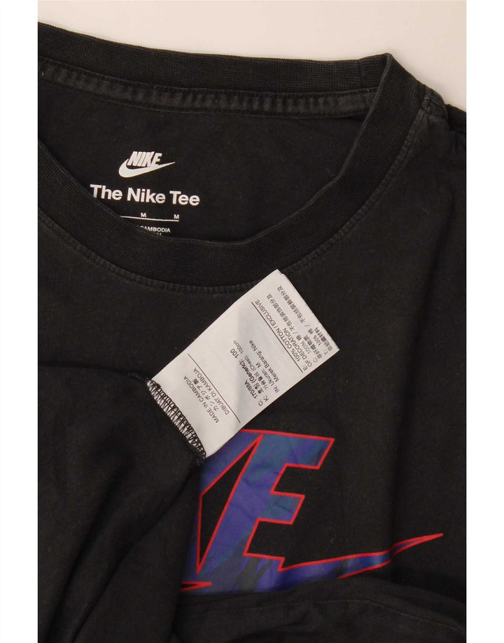 Nike Herre grafisk T-shirt Top Medium Sort Bomuld