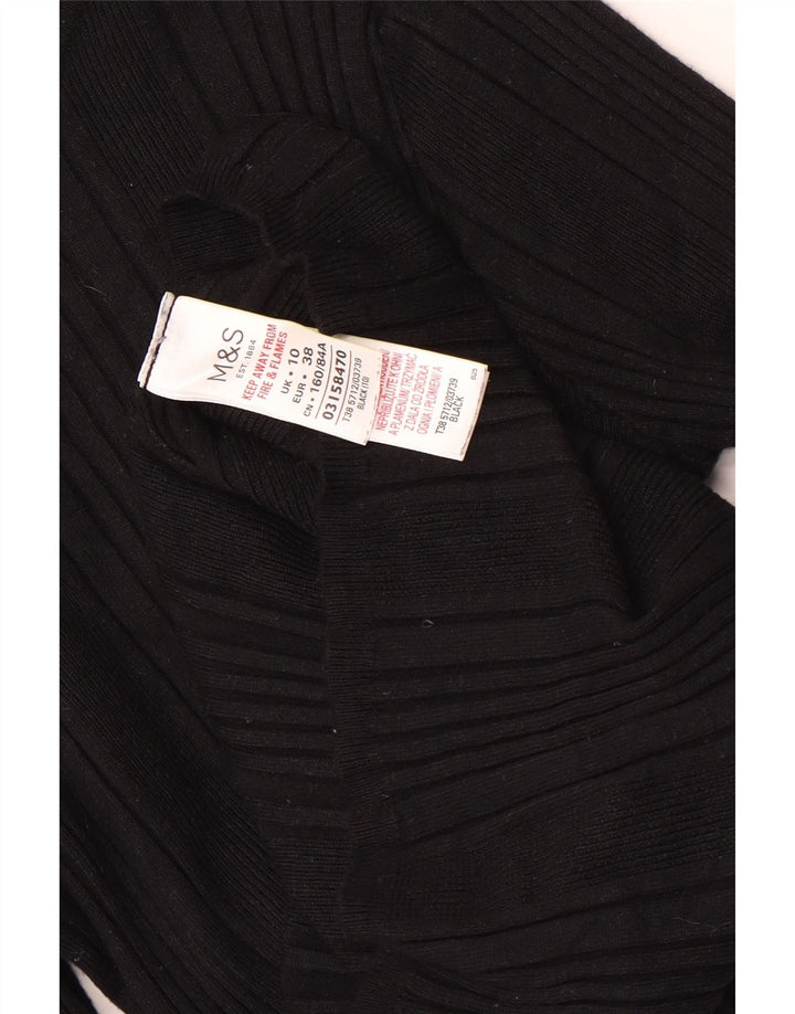 Marks & Spencer Dame Top Langærmet UK 10 Small Black Viscose