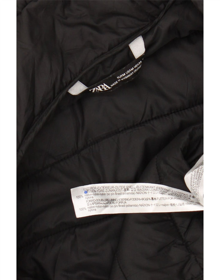 Zara Womens Polstret Gilet UK 14 Medium Black Nylon