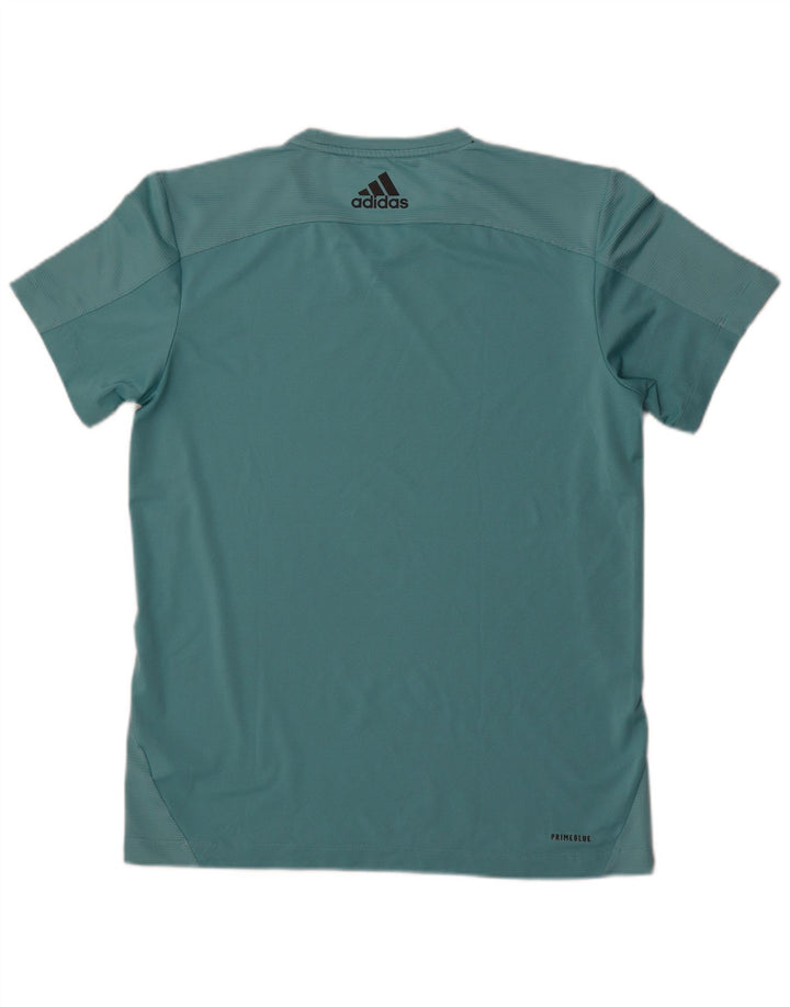 Adidas Herre Aeroready Grafisk T-Shirt Top Medium Turkis Polyester