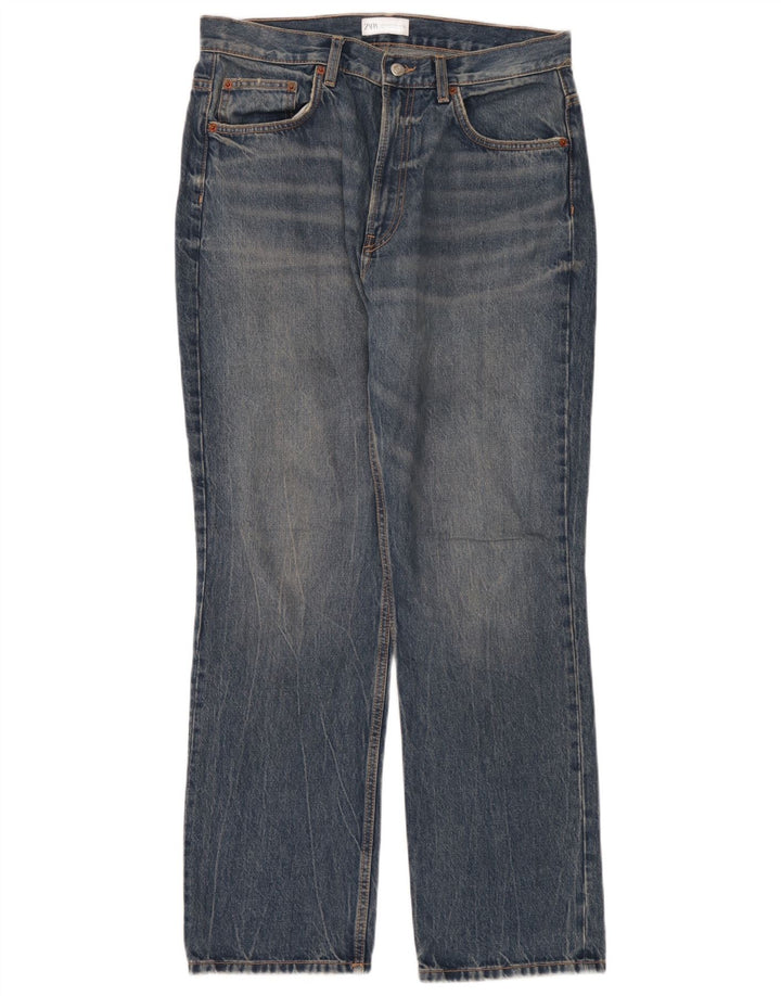 Zara Dame Straight Jeans EU 44 XL W34 L32 Blå