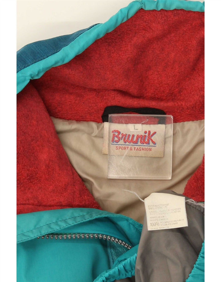 Brunik Herre Anorak Fleecejakke UK 40 Large Blue Colourblock Polyester