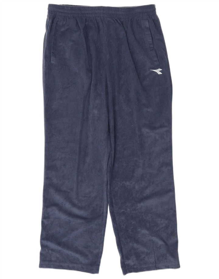 Diadora herre velour træningsdragt bukser XL marineblå polyester
