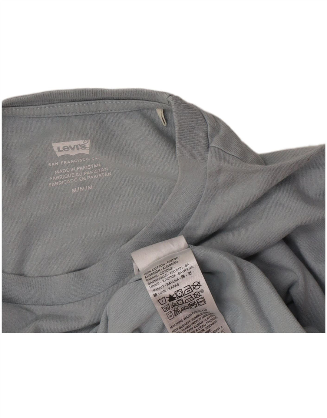 Levi's Dame Crop Grafisk T-Shirt Top UK 14 Medium Grå Bomuld