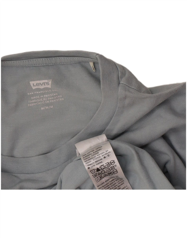 Levi's Dame Crop Grafisk T-Shirt Top UK 14 Medium Grå Bomuld