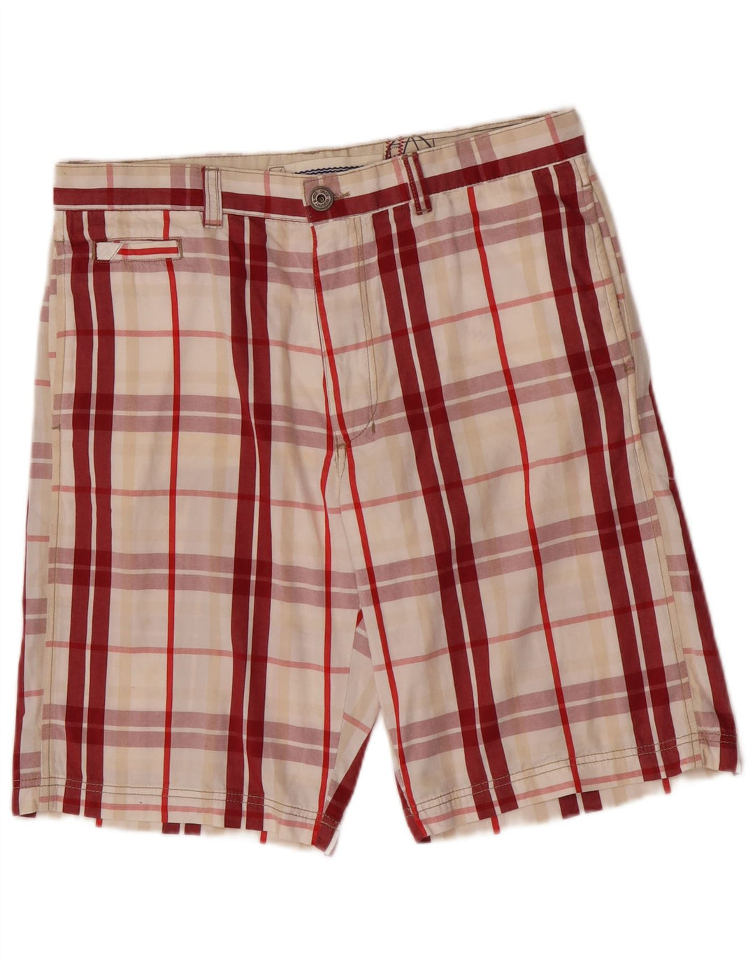 Murphy & Nye Chino-shorts til mænd W34 Store røde plaid bomuld
