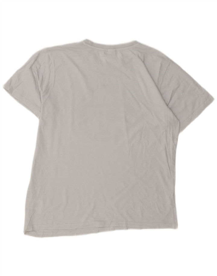 Sergio Tacchini Herre grafisk T-shirt Top XL Grå Bomuld