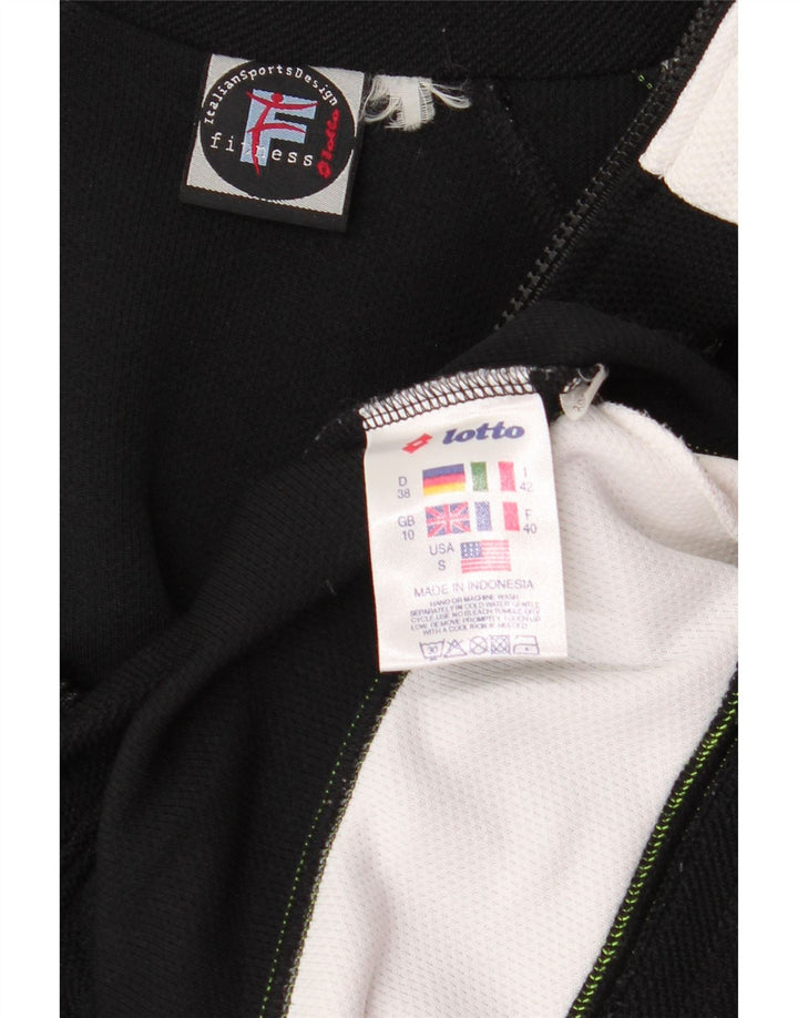 Lotto Womens Oversized træningsdragt Top Jacket UK 10 Small Black Colourblock