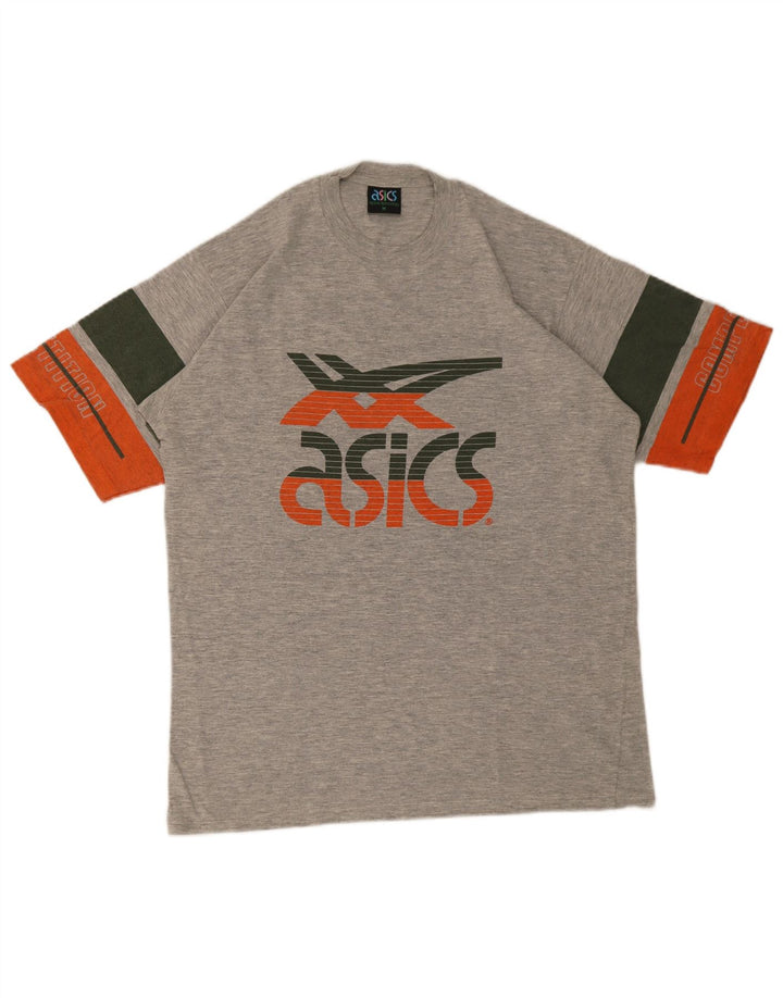 Asics Herre grafisk T-shirt Top Medium Grey Colourblock