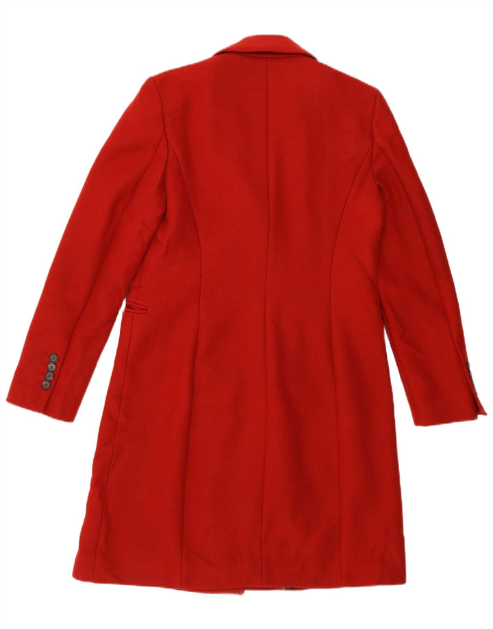 ZARA Womens Manteco Double Breasted Coat UK 10 Small  Red