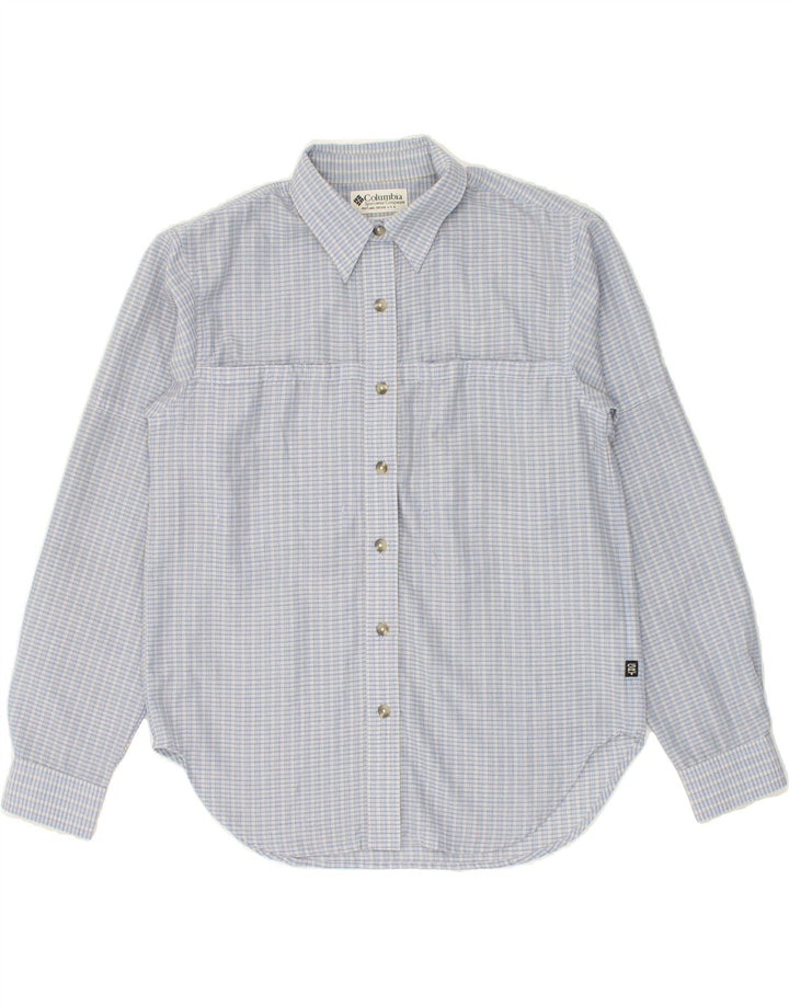 COLUMBIA Womens Shirt UK 6 XS Blue Check Polyester Vintage Columbia and Second-Hand Columbia from Messina Hembry 