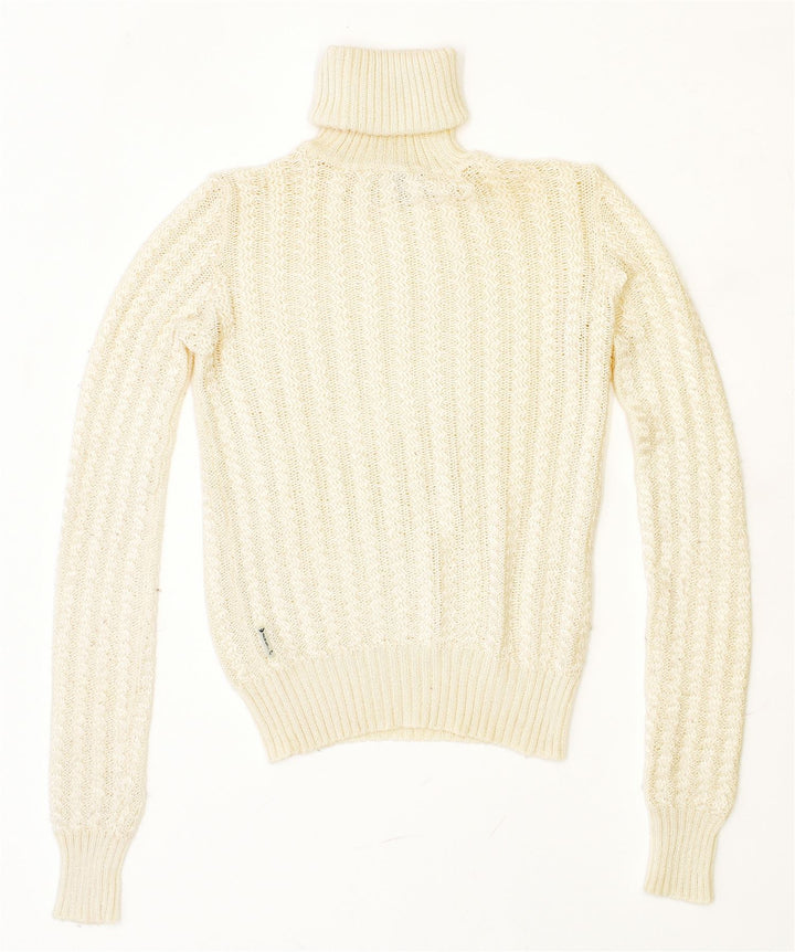 ARMANI JEANS Dame Rullehalstrøje EU 40 Medium Off White