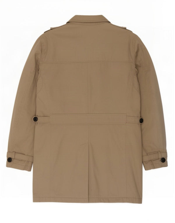 Zara Mens Trench Coat UK 42 XL Beige Cotton