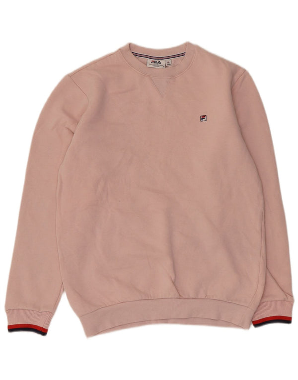 Fila Dame Oversized Sweatshirt Jumper UK 2 2XS Pink Bomuld