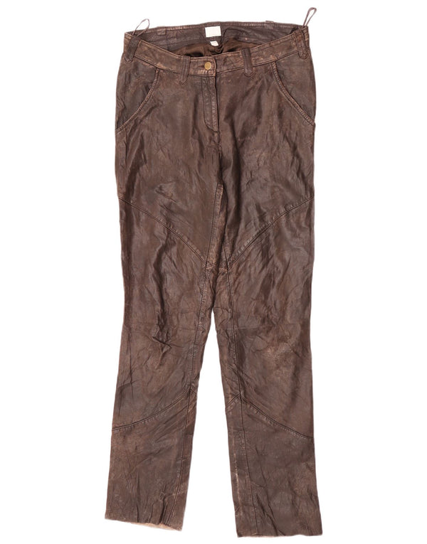 Alba Moda Dame Slim Læderbukser EU 36 Small W26 L32 Brun