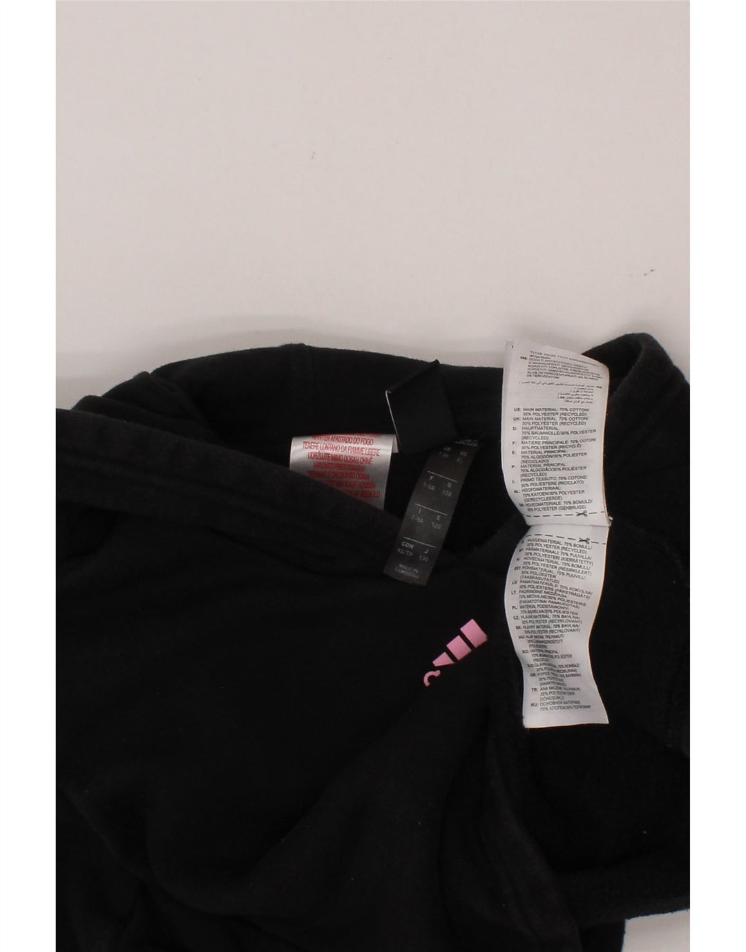 ADIDAS Pige Crop Hoodie Jumper 7-8 år Sort Bomuld