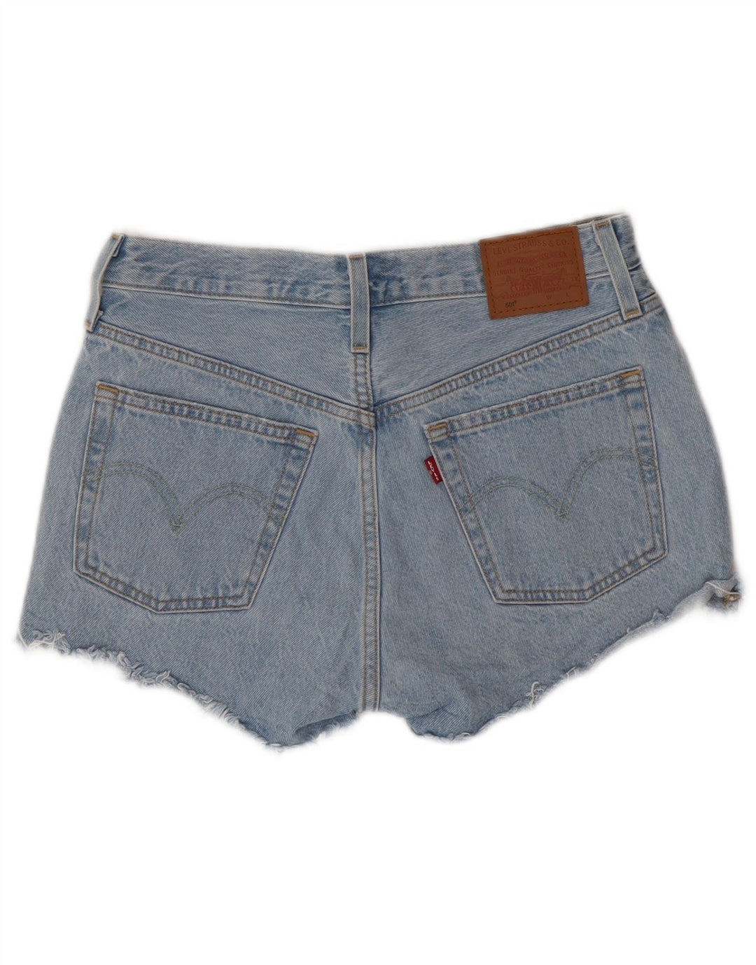 LEVI'S Womens 501 højtaljede denimshorts W27 Små blå bomuld