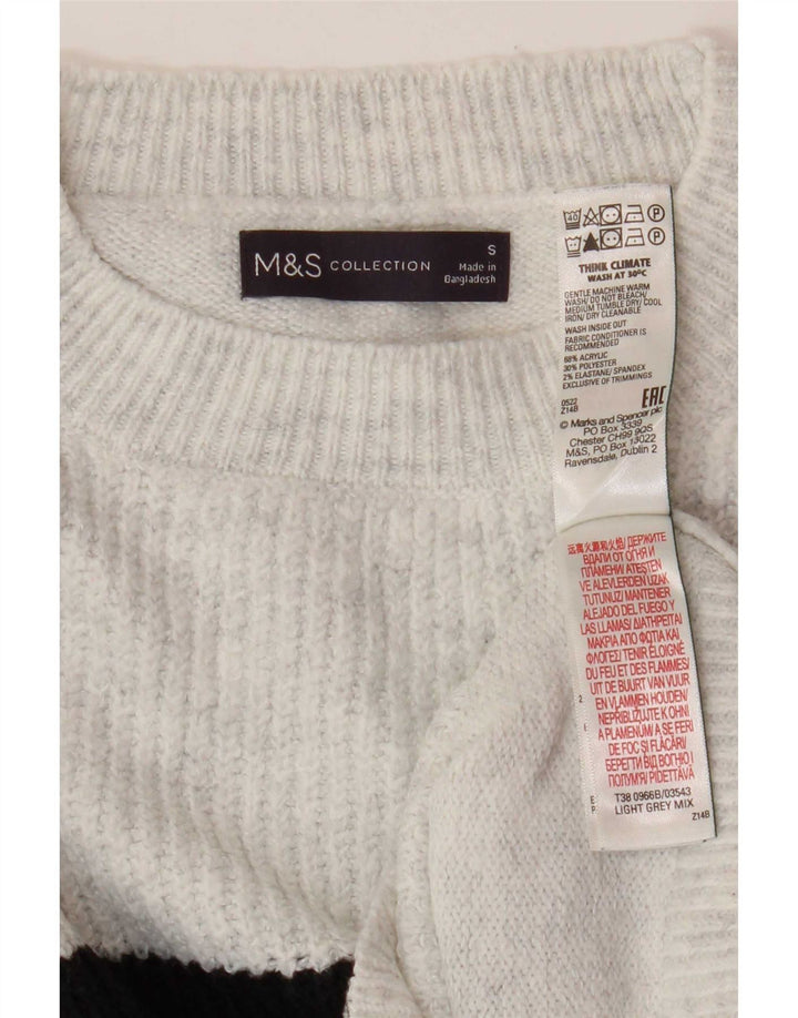 Marks & Spencer Dametrøjetrøje med rund hals DK 10 Små gråstribede