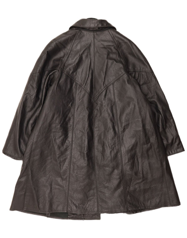 Vintage læderfrakke til kvinder UK 14 Large Black