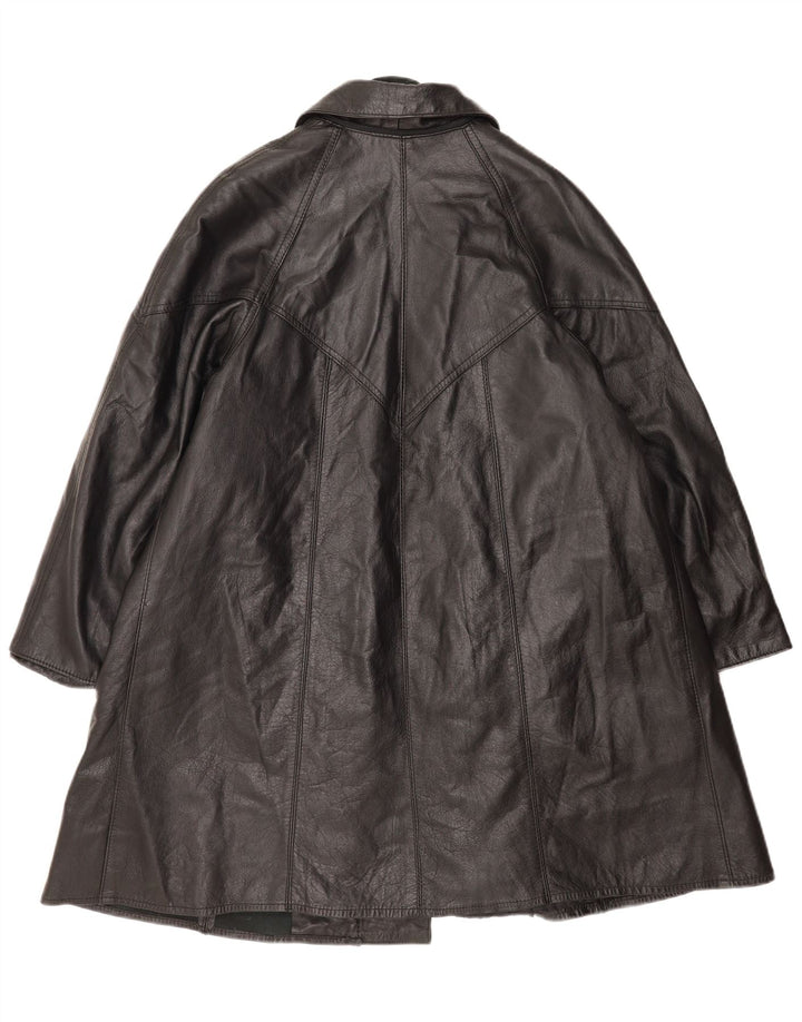 Vintage læderfrakke til kvinder UK 14 Large Black