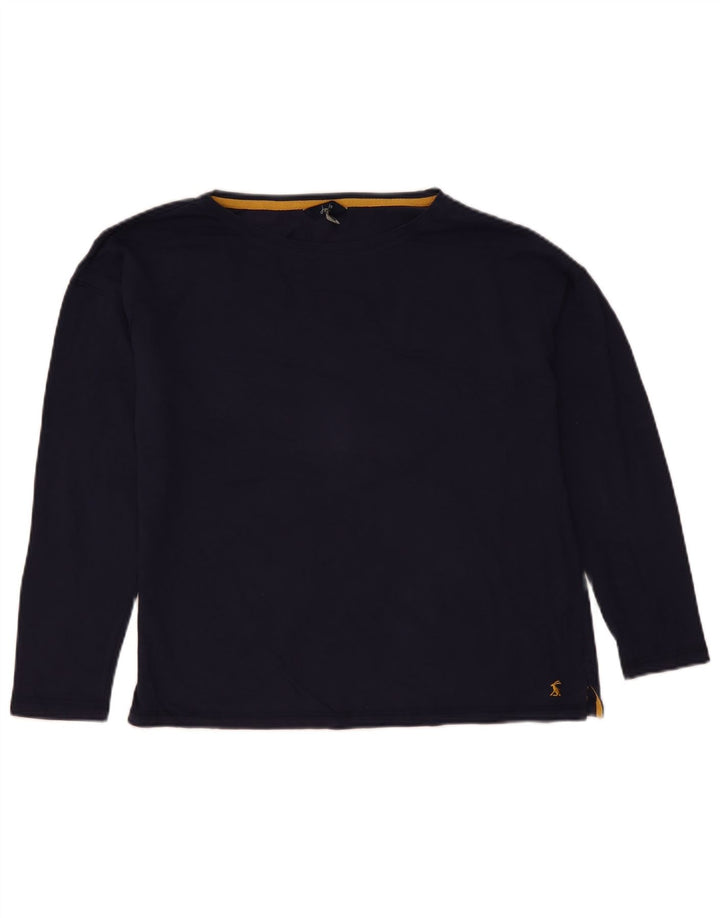Joules Dame Oversized Top Langærmet UK 10 Small Navy Blue Bomuld