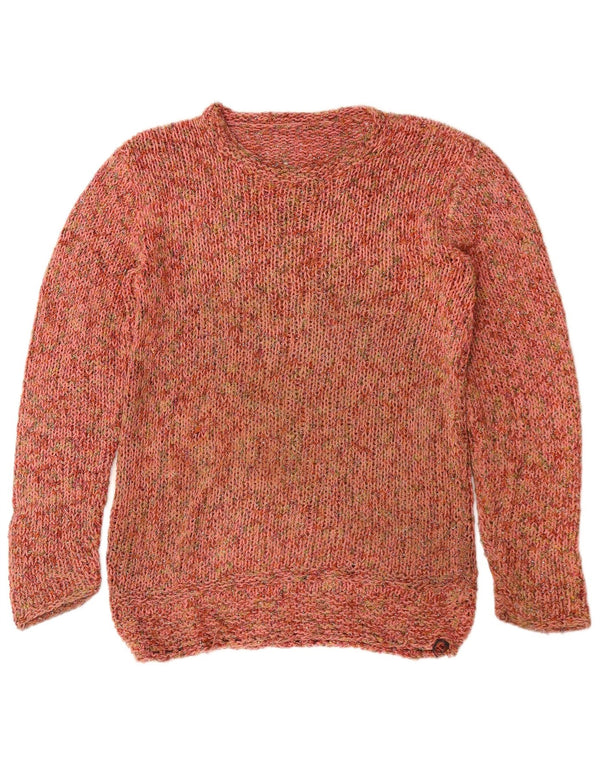 Vintage Dame Boat Neck Jumper Sweater UK 14 Medium Burgundy Flecked