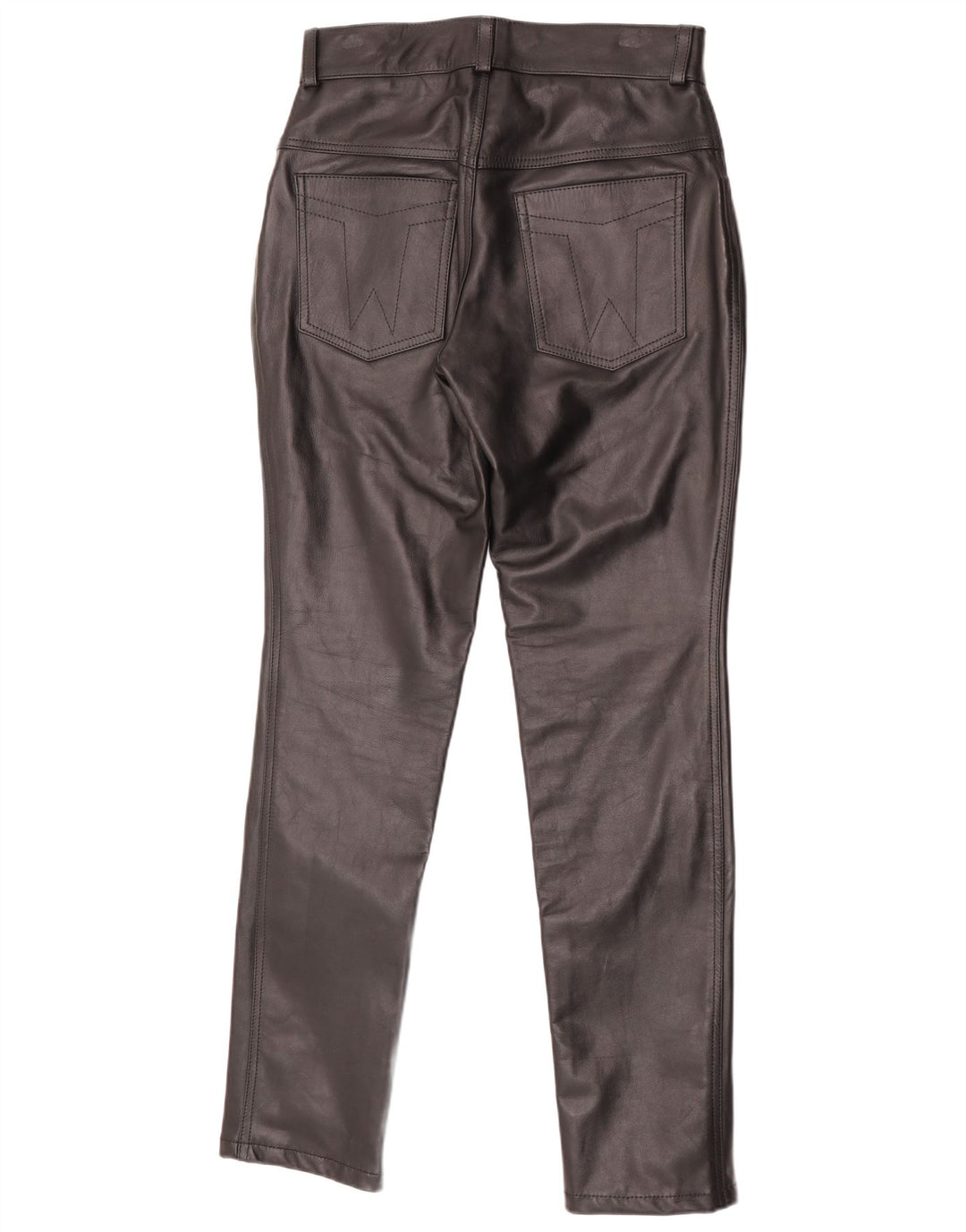 Vintage koniske læderbukser til kvinder W30 L32 Sort