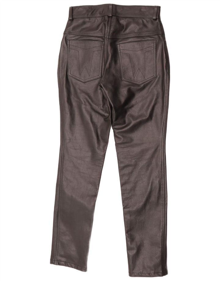 Vintage koniske læderbukser til kvinder W30 L32 Sort