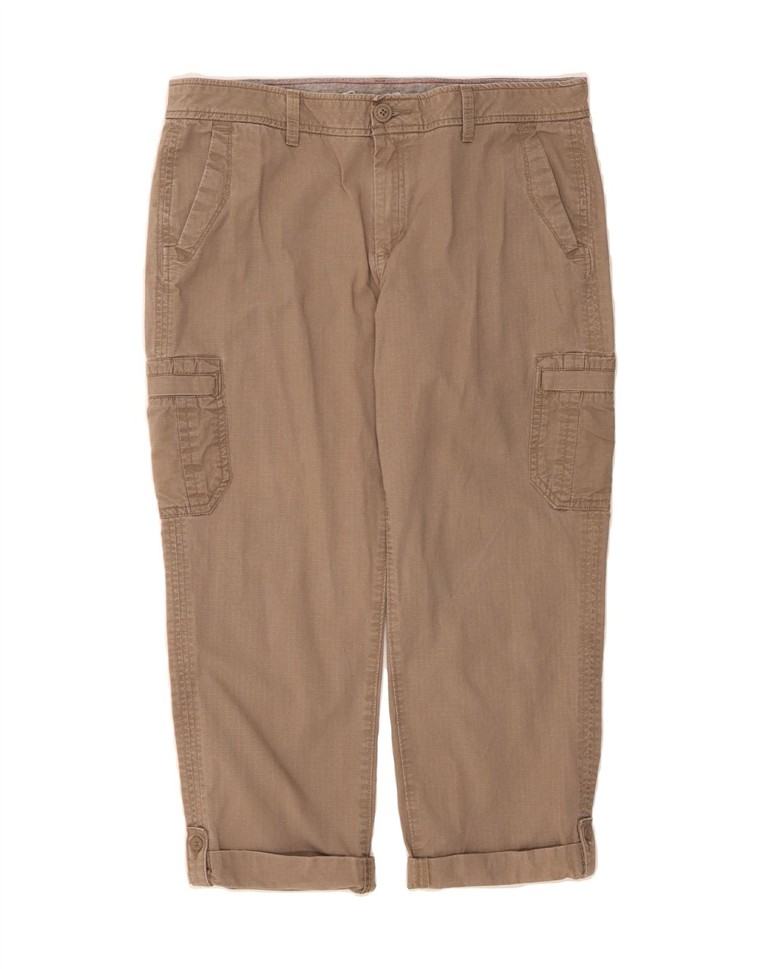 EDDIE BAUER Womens Straight Cropped Trousers US 12 Large W34 L23 Grey Vintage Eddie Bauer and Second-Hand Eddie Bauer from Messina Hembry 