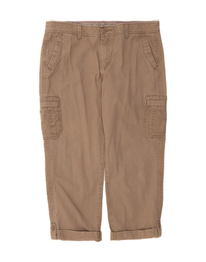 EDDIE BAUER Womens Straight Cropped Trousers US 12 Large W34 L23 Grey Vintage Eddie Bauer and Second-Hand Eddie Bauer from Messina Hembry 