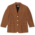 Vintage dame 3/4 ærmet blazerjakke IT 44 Medium Brown Houndstooth