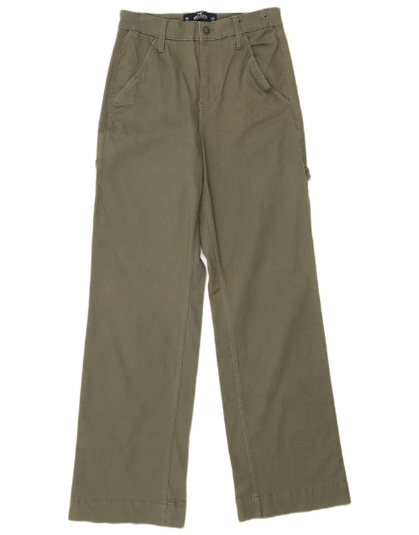 HOLLISTER Womens High Waist Cargo Trousers US 5 Small W27 L30 Khaki