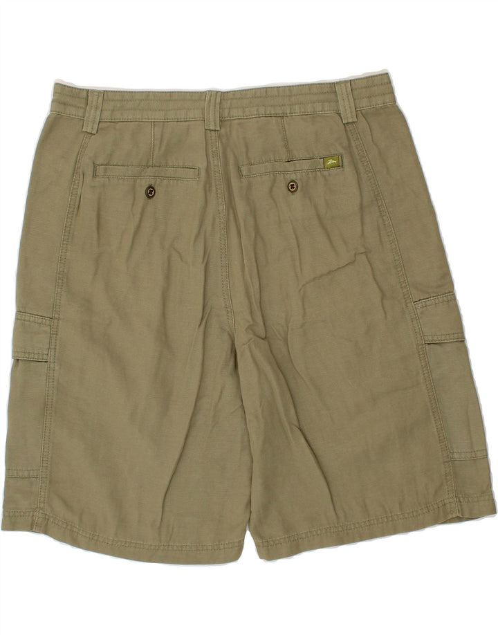TOMMY BAHAMA Herre Relaxed Fit Cargo Shorts W33 Medium Khaki Tencel